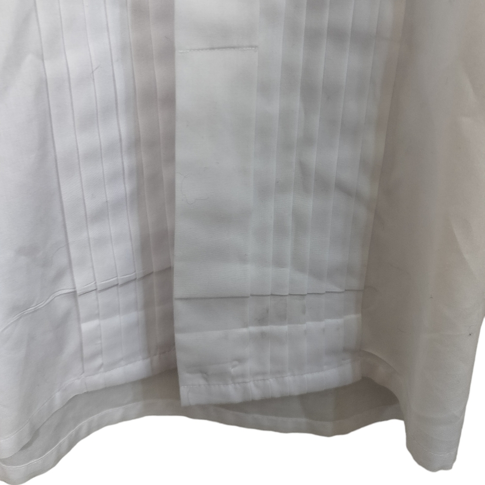 (M72) Pierre Cardin White Pleated Tuxedo Shirts Size 16 /32-33 - Large - Picture 3 of 11
